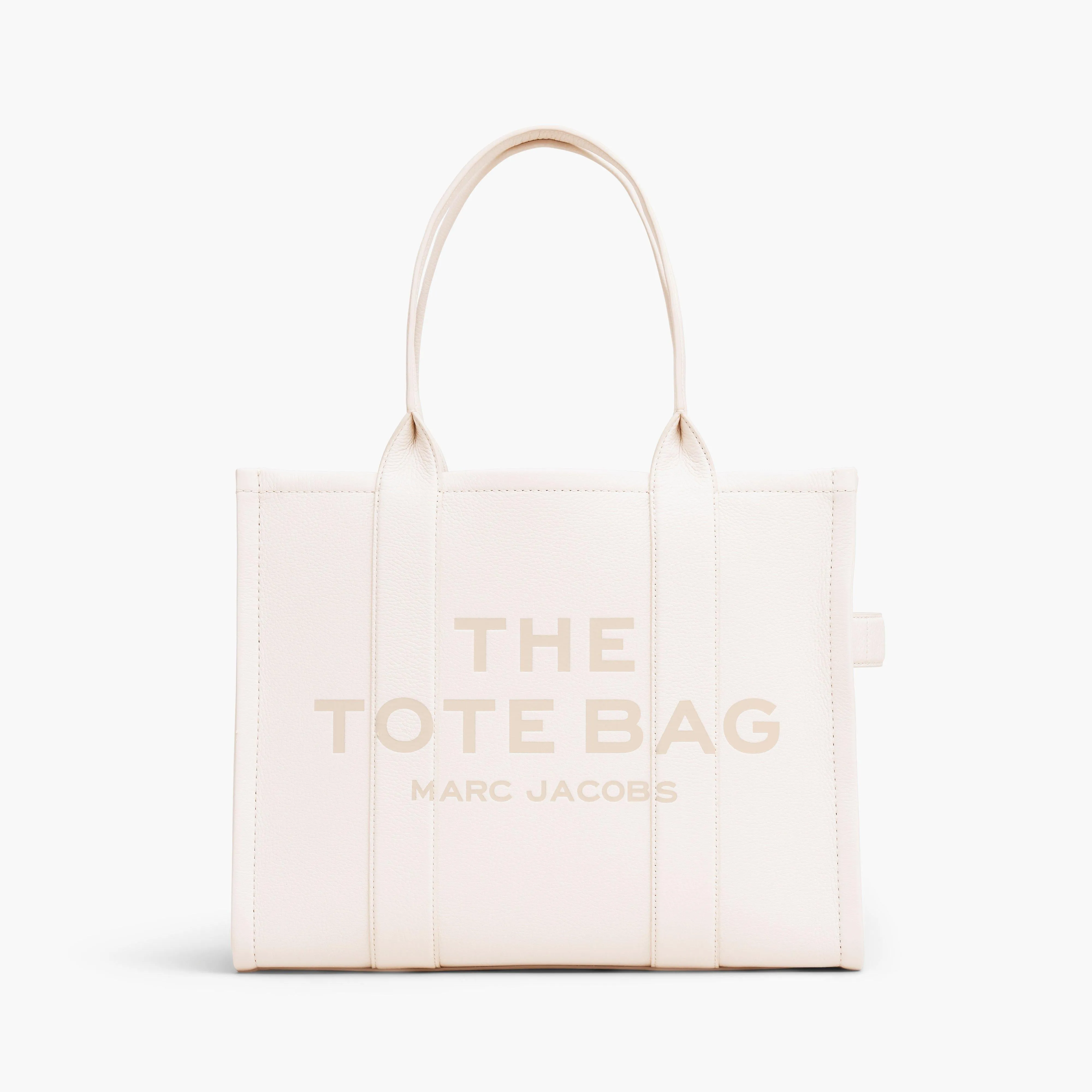 The Leather Large Tote Bag in Cotton/Silver