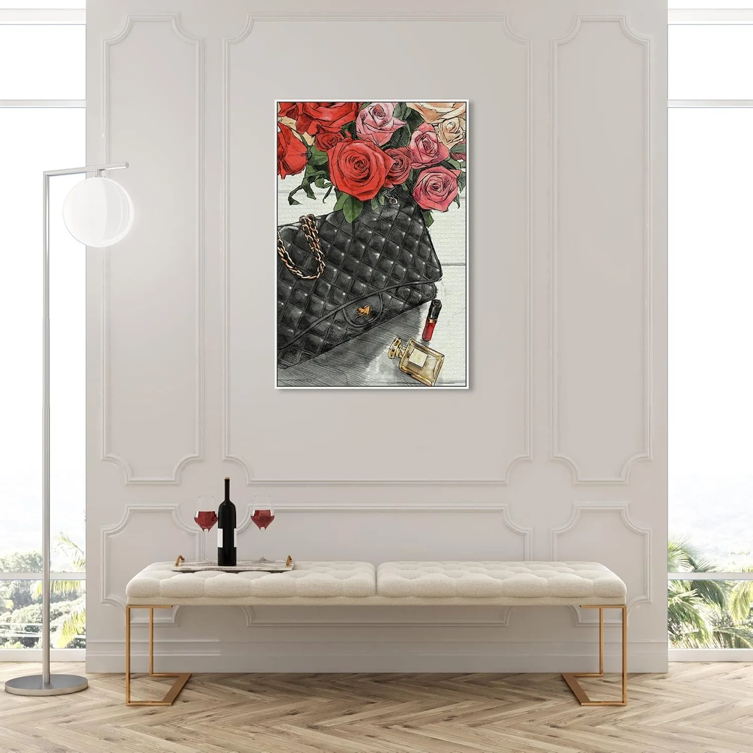 The Oliver Gal Artist Co. Fashion and Glam Wall Art Canvas Prints Handbags Fashionista Bag Home Décor, 30" x 45", White Floating Frame