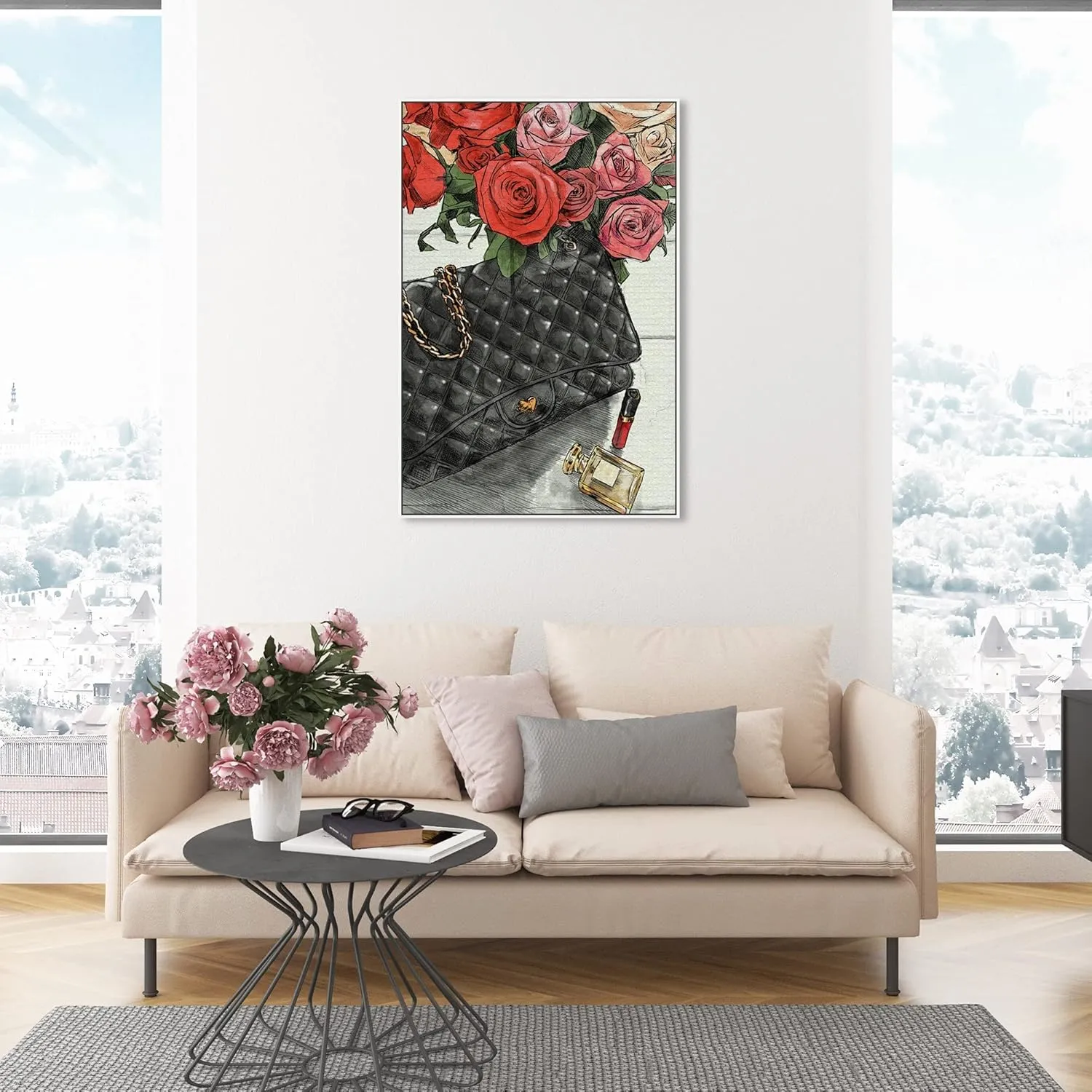 The Oliver Gal Artist Co. Fashion and Glam Wall Art Canvas Prints Handbags Fashionista Bag Home Décor, 30" x 45", White Floating Frame
