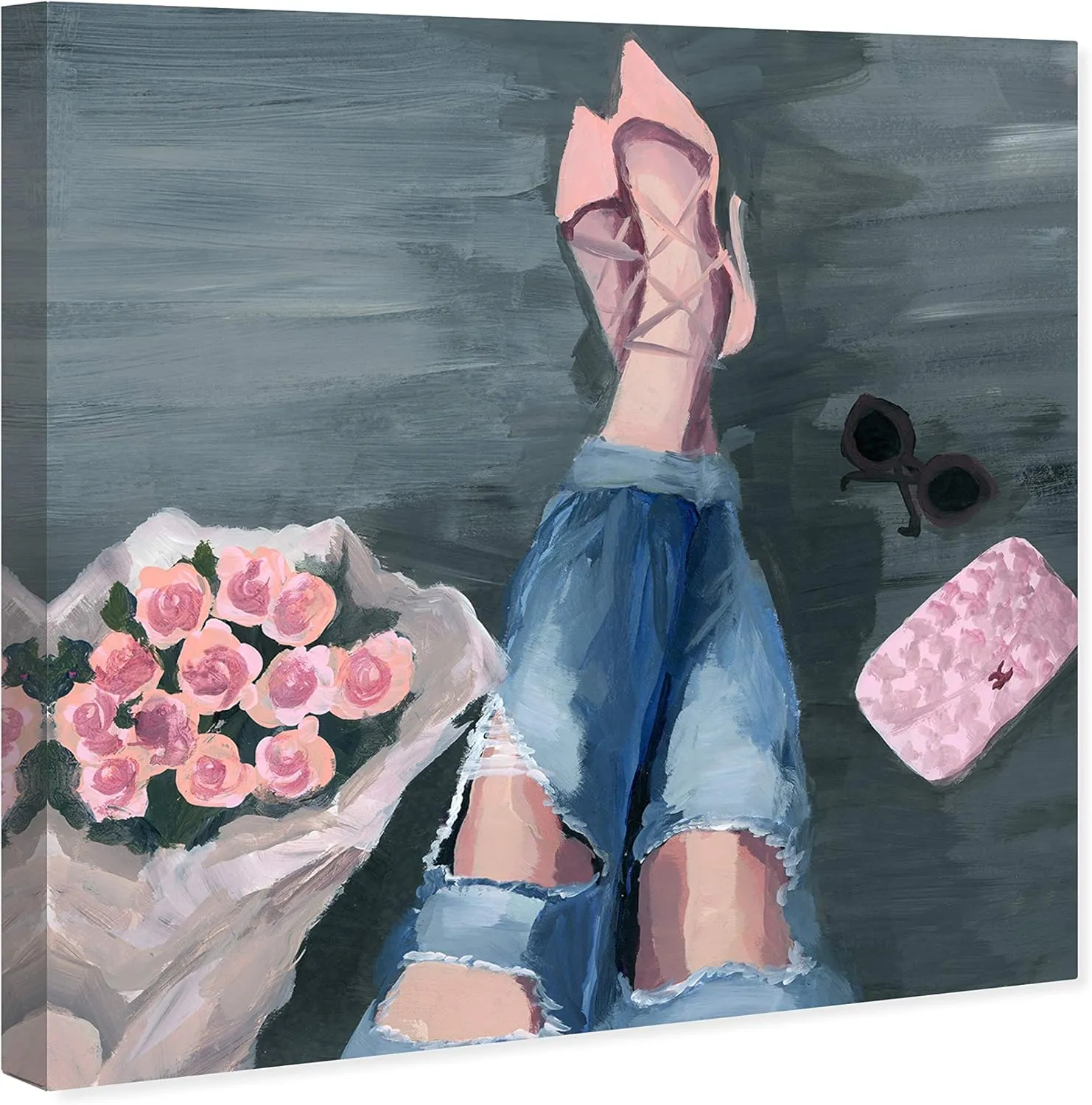 The Oliver Gal Artist Co. Fashion and Glam Wall Art Canvas Prints 'Waiting for You'