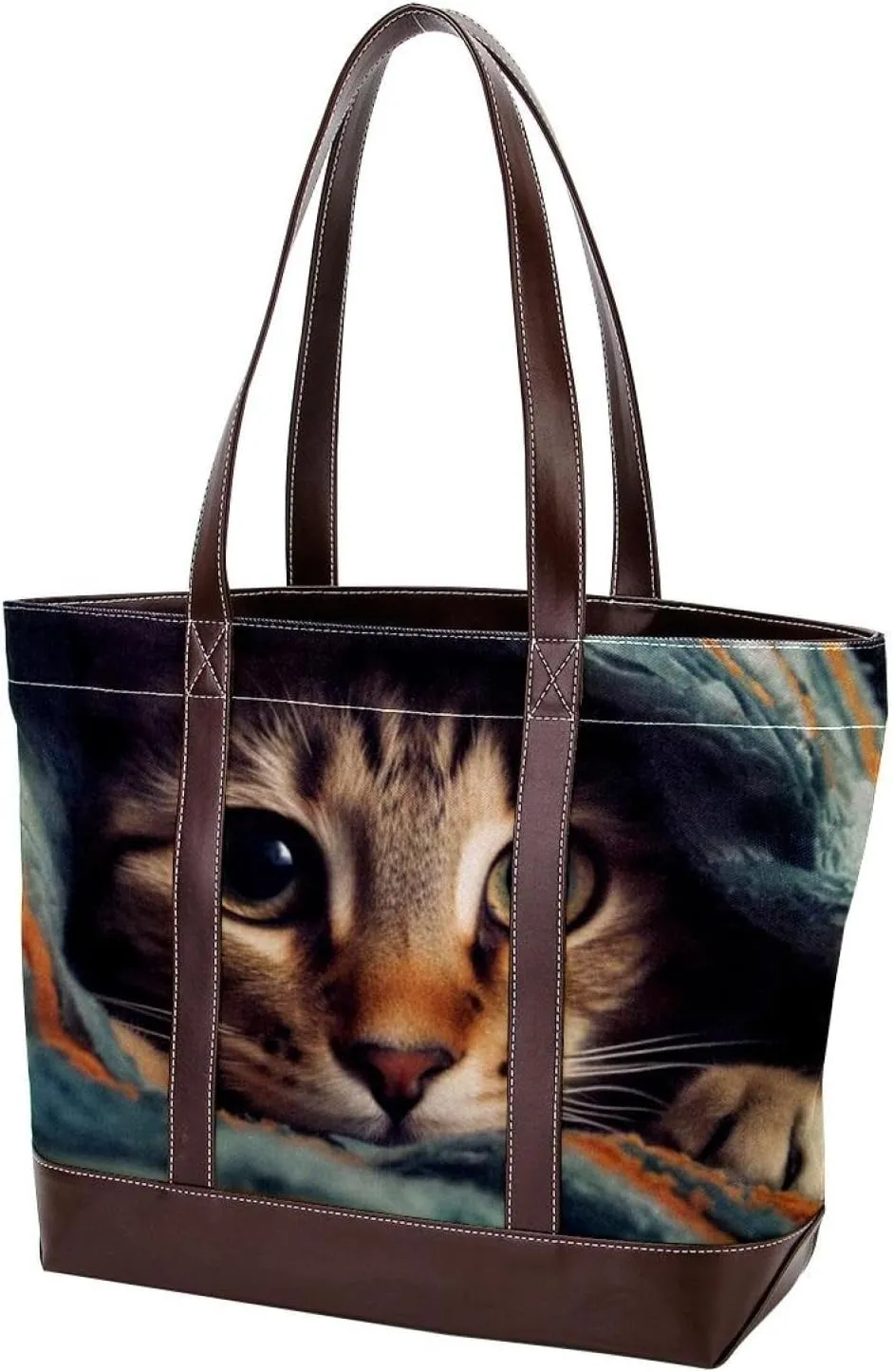 The Tote Bag For Women,Tote Bag With Zipper,Canvas Tote Bag,Bed Cute Cat Handbags