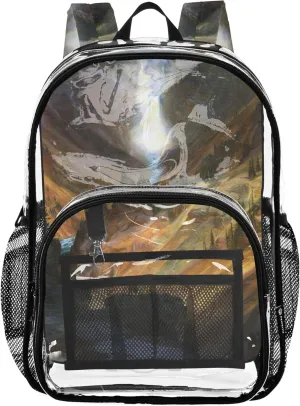 Thomas Moran Yellowstone Canyon Travel Clear Bags for Women Boys Backpacks for Girls See through Approved Bag