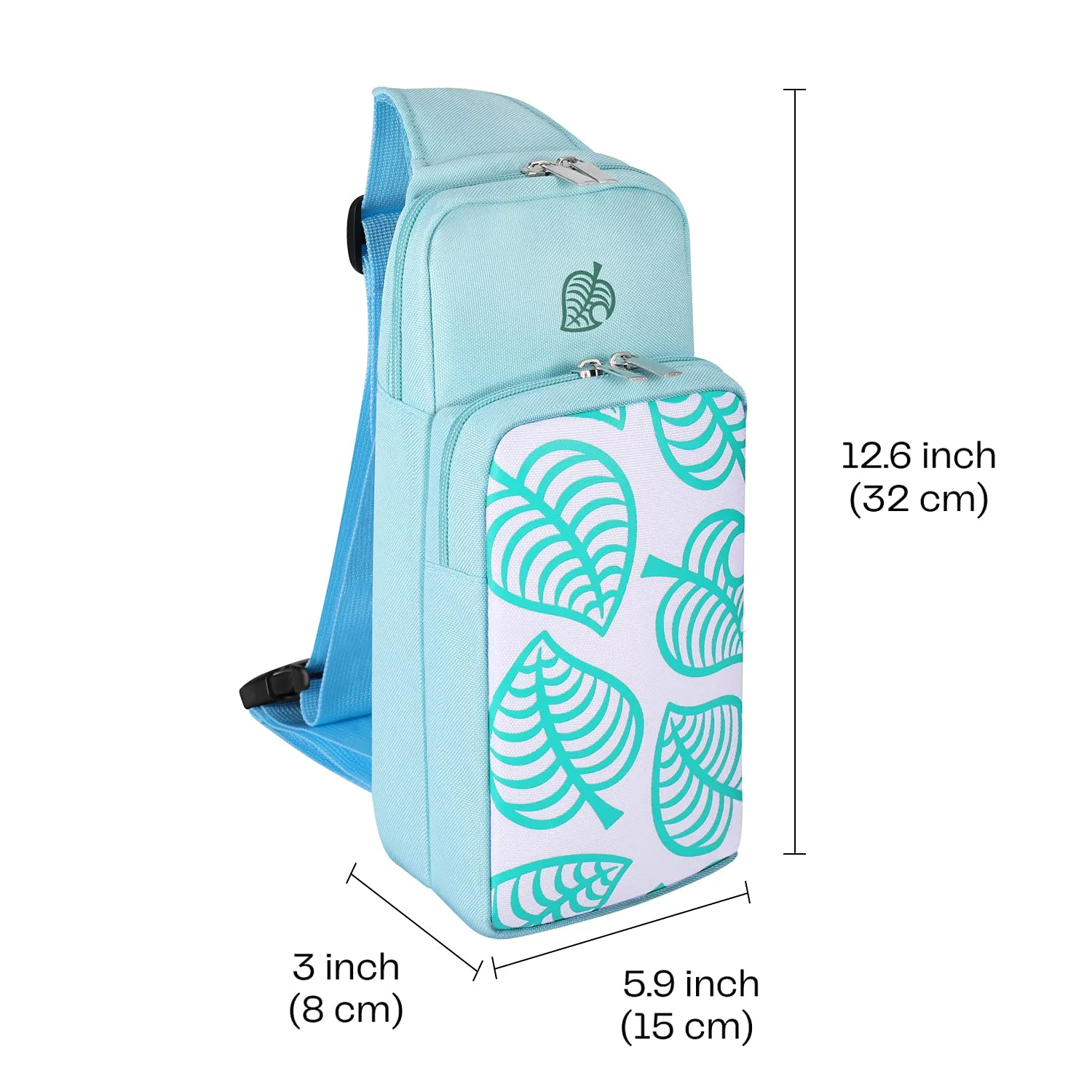 TNP Switch Bag - Travel Case for Nintendo Switch & Switch Lite - Cute Portable Carrying Backpack for Animal Crossing Games & Accessories - Blue
