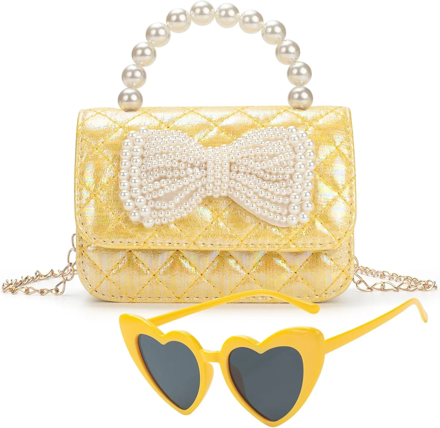 Toddler Crossbody Bag - Bow Purse for Little Girls, Birthday Gift
