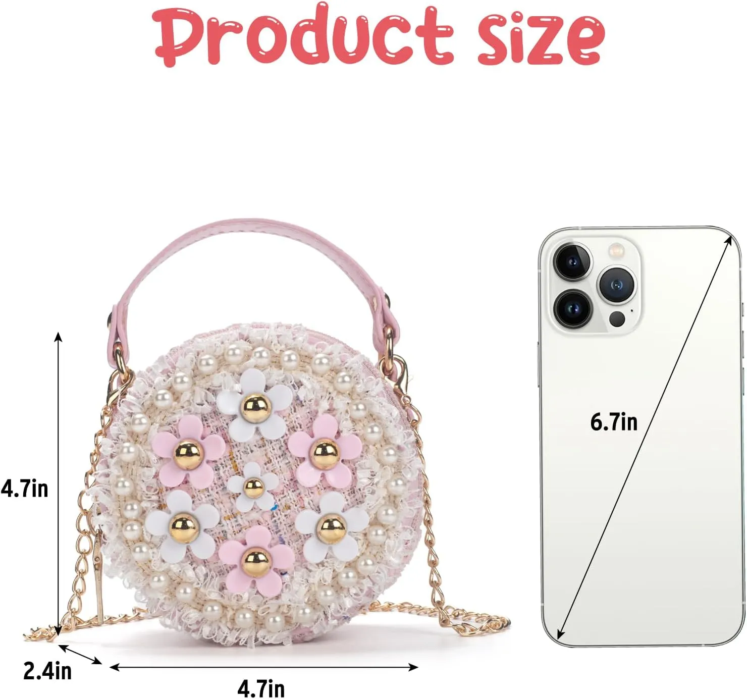 Toddler Purse for Girls Age 2-14, Flower Girl Purse Gift for Christmas