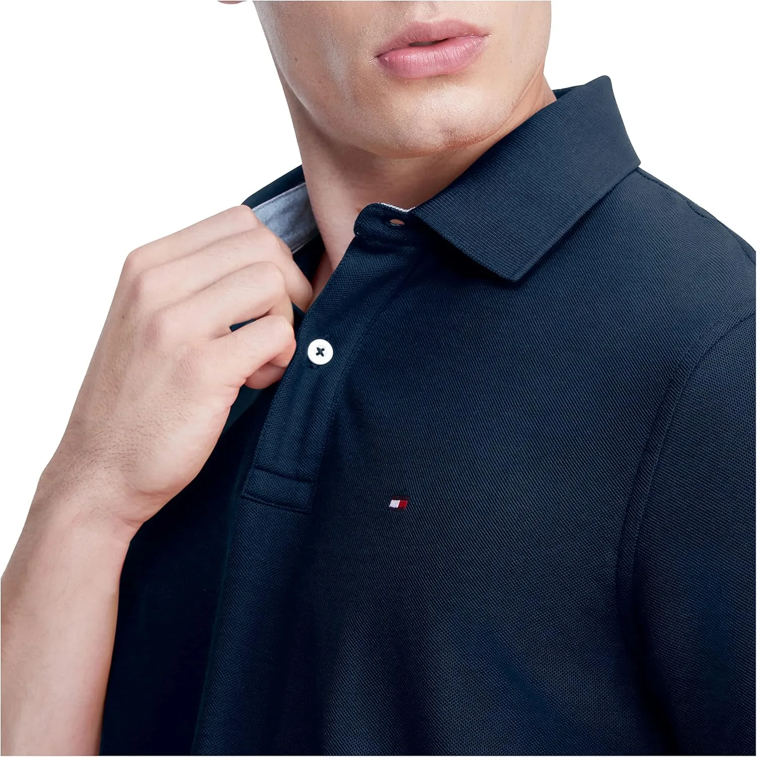 Tommy Hilfiger Men's Short Sleeve Moisture Wicking Stretch Polo Shirt with Quick Dry   UV Protection