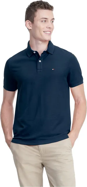 Tommy Hilfiger Men's Short Sleeve Moisture Wicking Stretch Polo Shirt with Quick Dry   UV Protection