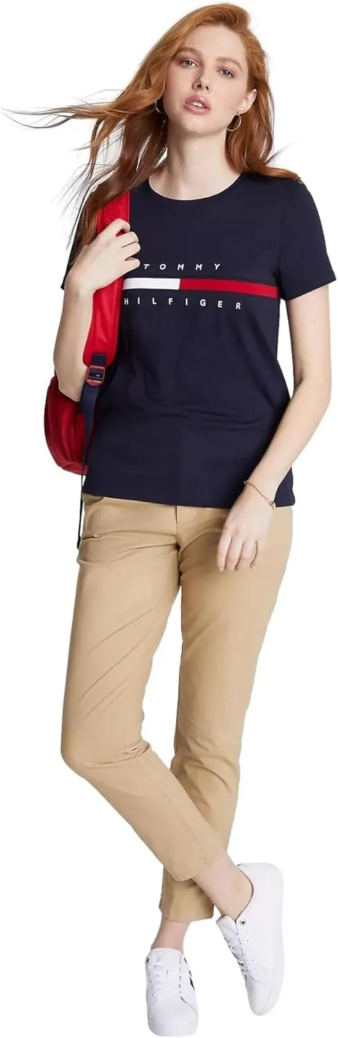 Tommy Hilfiger Women's Performance Cotton T-Shirt – Lightweight Graphic Tees