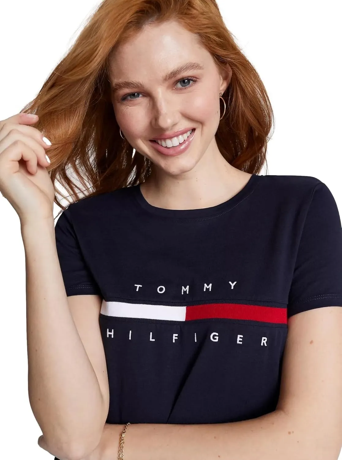 Tommy Hilfiger Women's Performance Cotton T-Shirt – Lightweight Graphic Tees