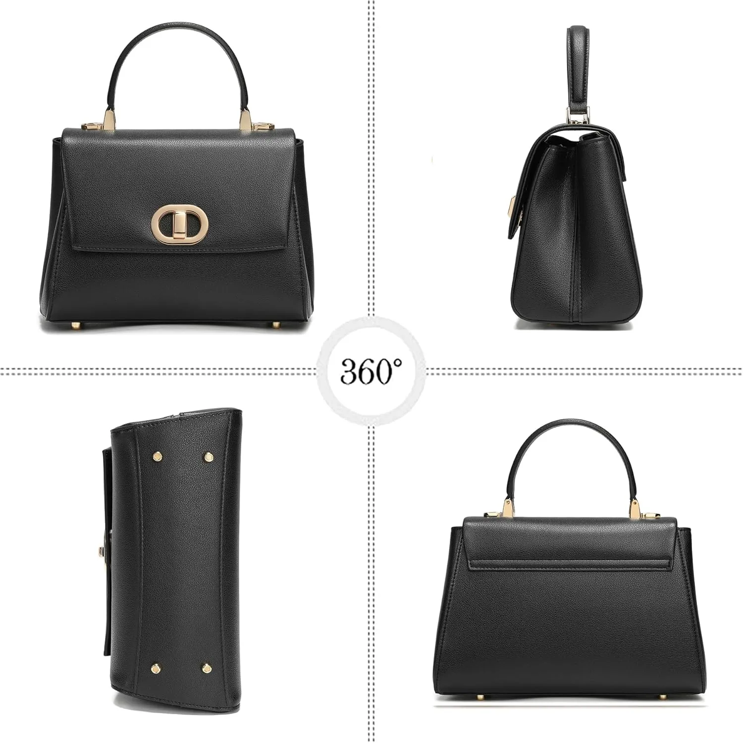 Top Handle Bag Fashion Leather Purses for Women with Multiple Internal Pockets Satchel Bag for Ladies.
