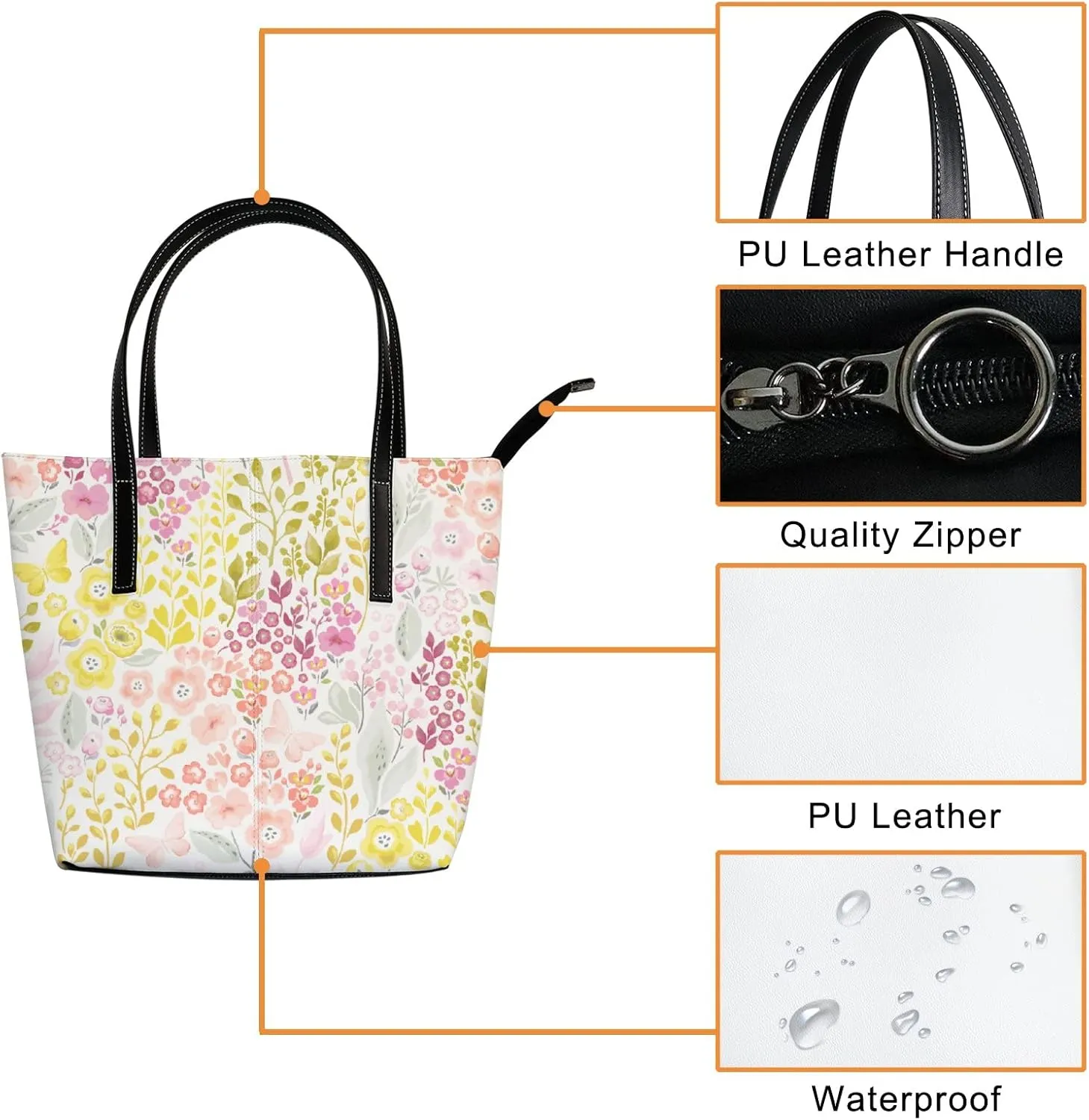 Tote Bag for Women PU Leather Handbags Women's Crossbody Handbags Work Tote Bags for Women Coachbags Tote Bag with Zipper