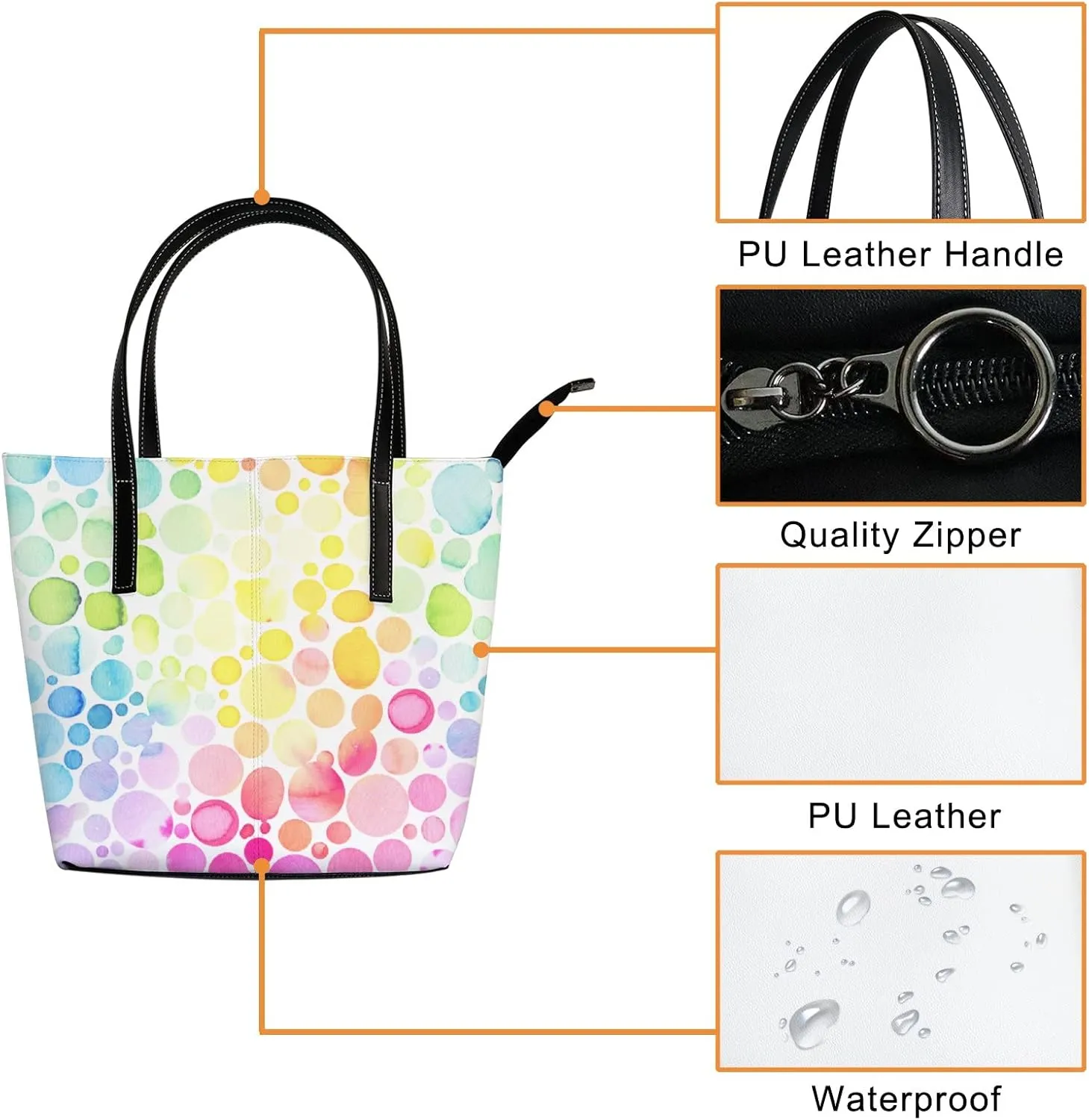 Tote Bag for Women PU Leather Handbags Women's Crossbody Handbags Work Tote Bags for Women Coachbags Tote Bag with Zipper