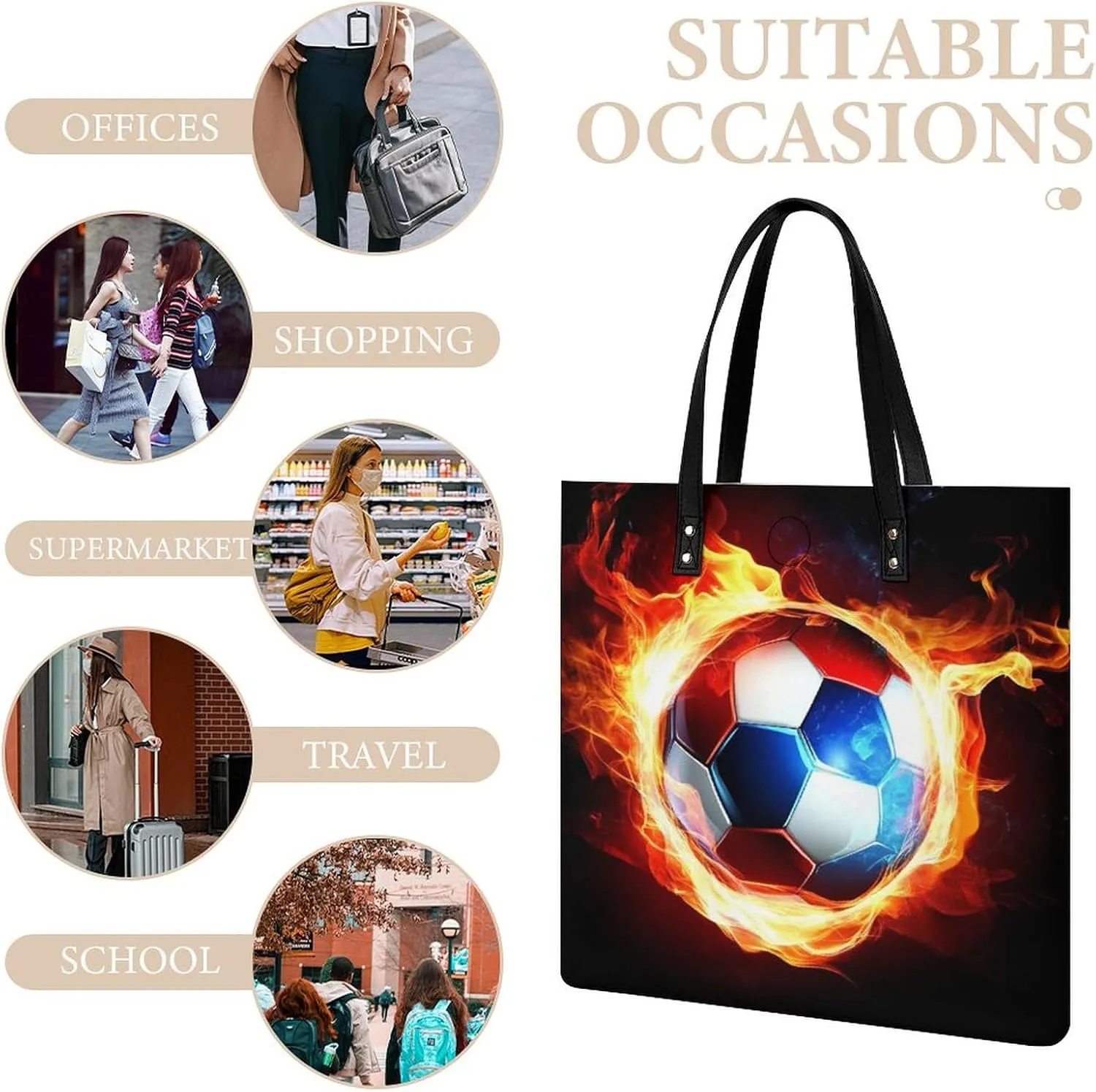 Tote Bag for Women Work Pu Leather Travel Purse and Handbags