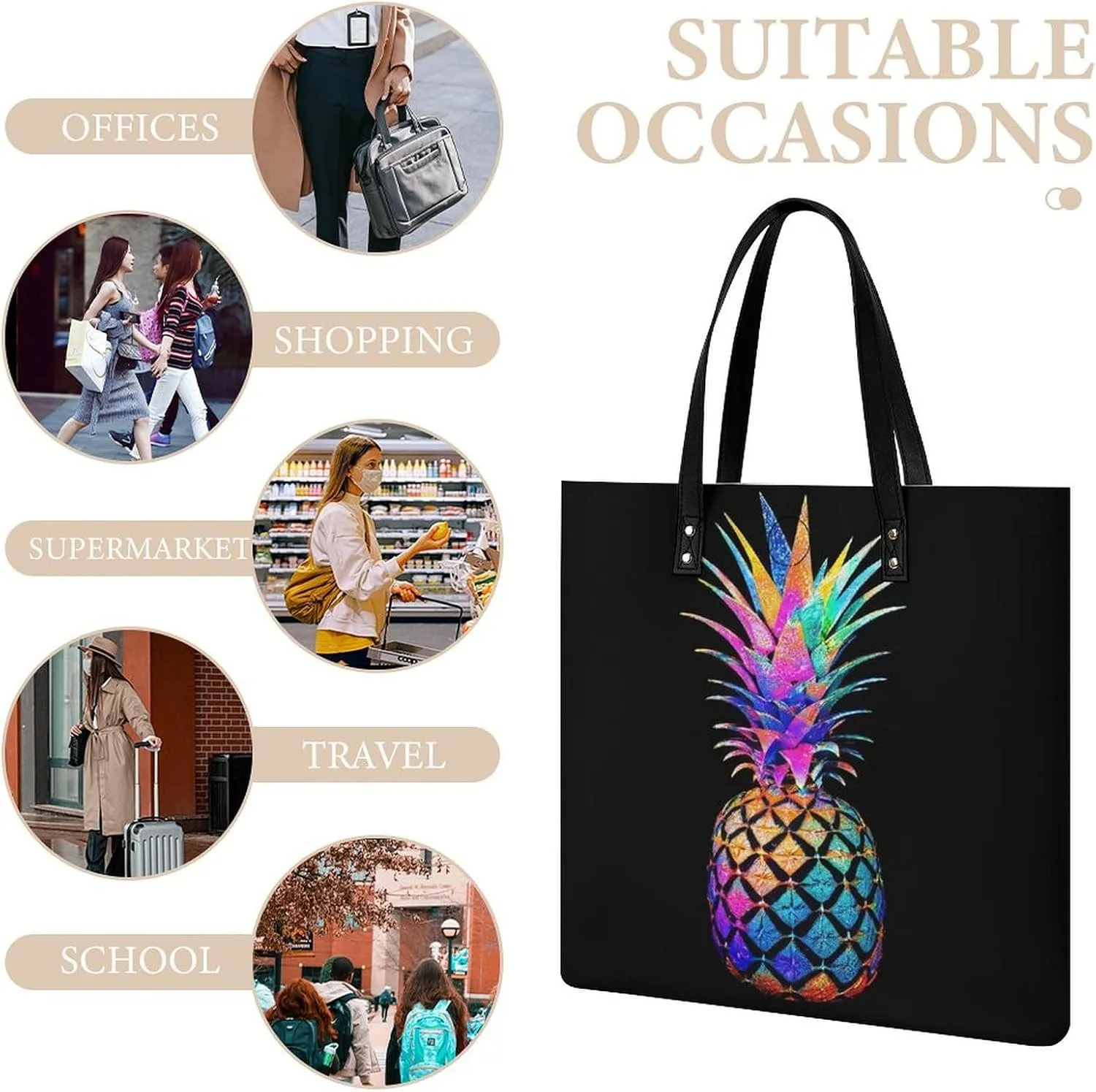 Tote Bag for Women Work Pu Leather Travel Purse and Handbags
