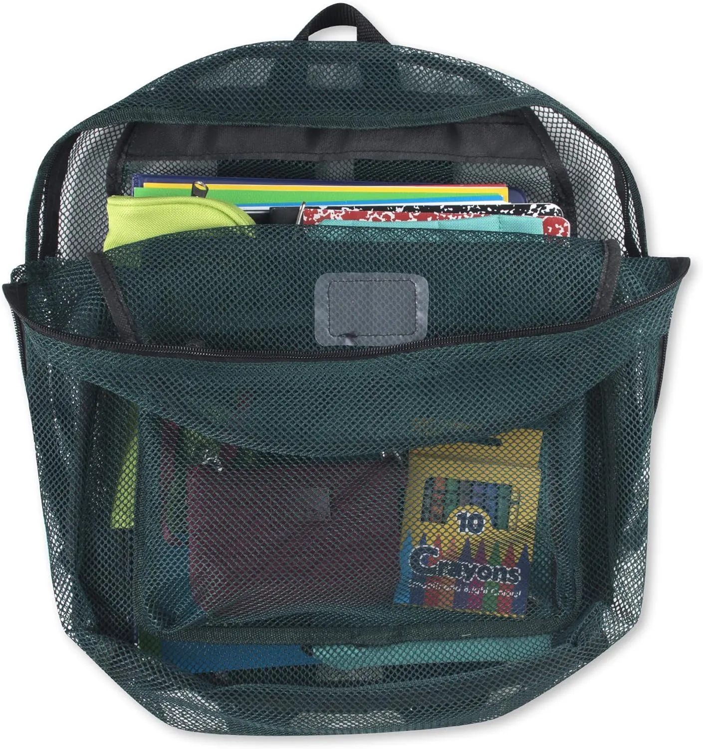 Transparent Mesh Backpacks for School Kids, Beach, Travel - Mesh See Through Backpack with Padded Straps (Green) Large