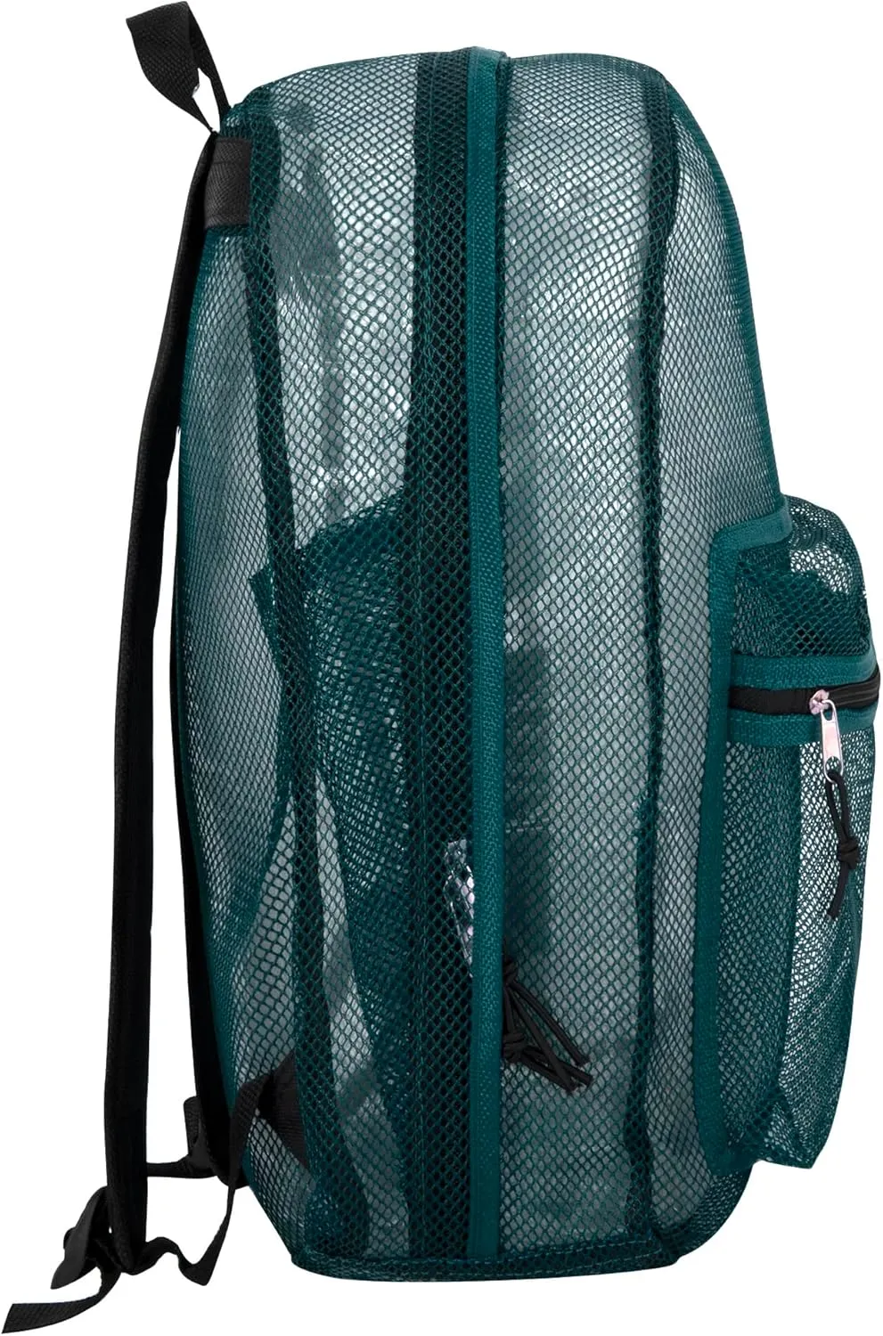 Transparent Mesh Backpacks for School Kids, Beach, Travel - Mesh See Through Backpack with Padded Straps (Green) Large