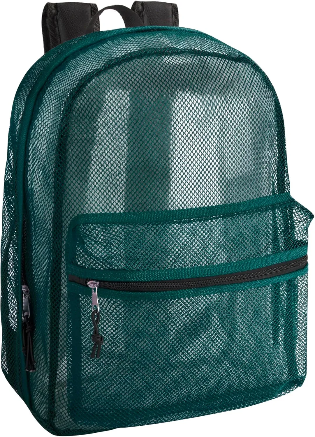 Transparent Mesh Backpacks for School Kids, Beach, Travel - Mesh See Through Backpack with Padded Straps (Green) Large