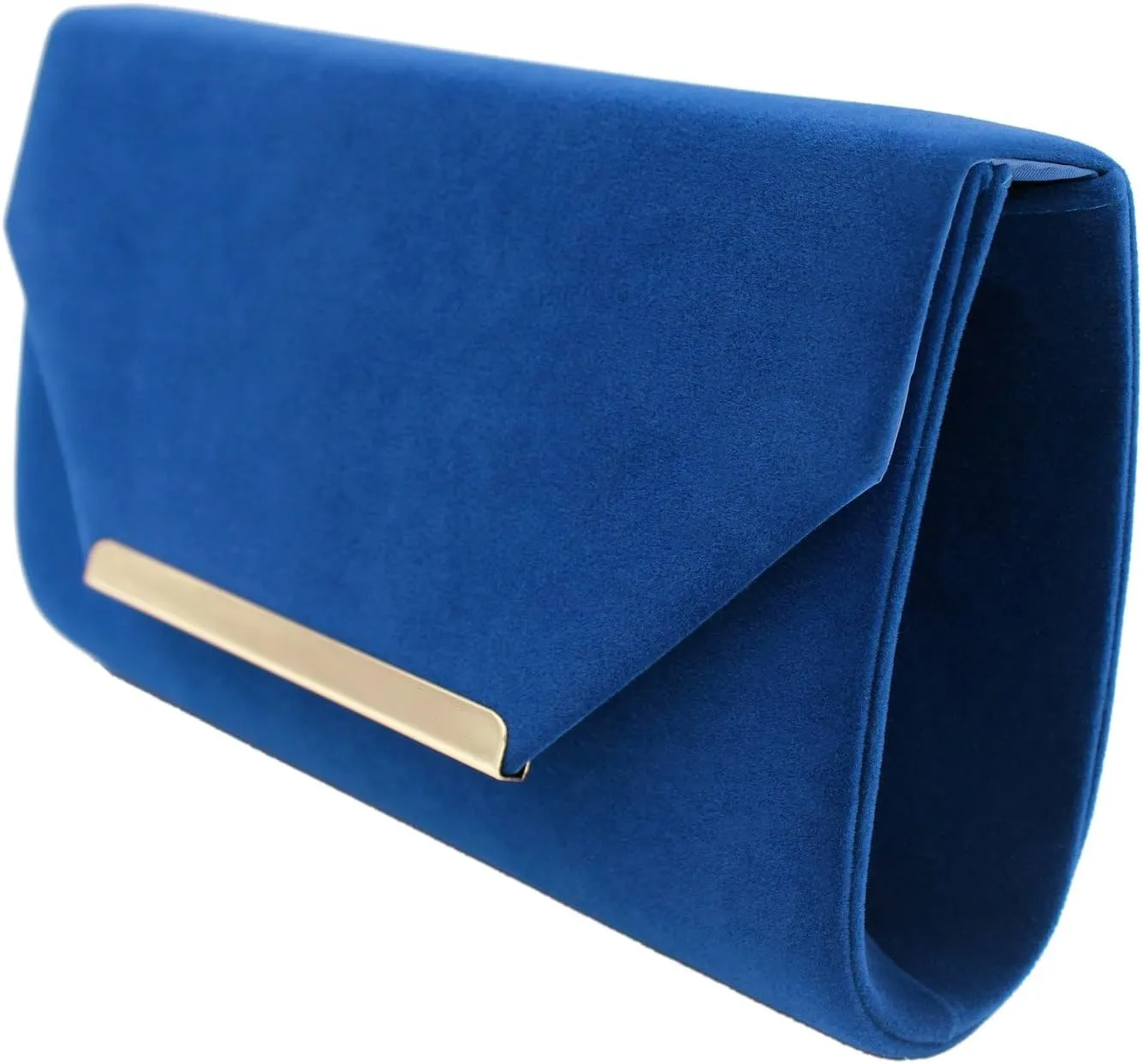 TrendsBlue Elegant Solid Color Velvet Clutch Evening Bag Handbag - Diff Colors