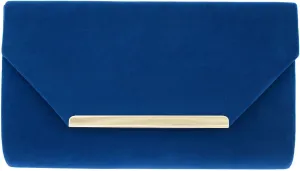 TrendsBlue Elegant Solid Color Velvet Clutch Evening Bag Handbag - Diff Colors