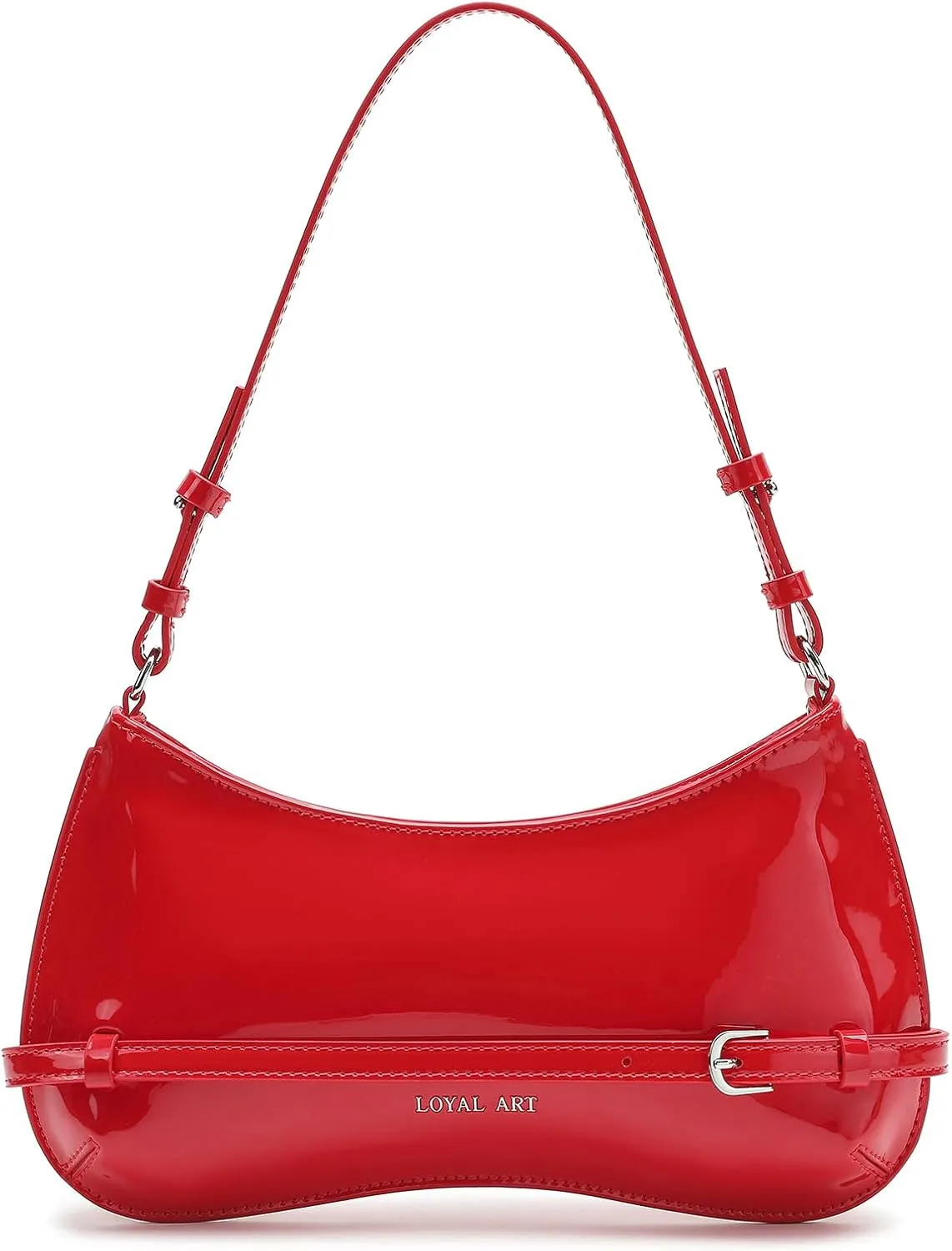 Trendy Shoulder Bag for Women, Small Under the Arm Purse Patent Leather Womens Purses and Handbags with Zipper Closure