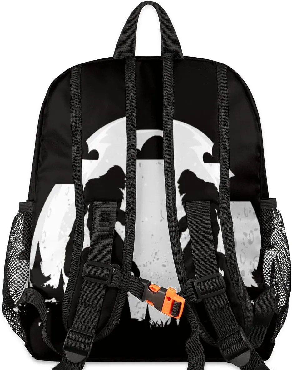 TropicalLife Sasquatch Kids Backpack for School Boys and Girls, Bigfoot Lightweight Travel Bookbag with Chest Strap for Kindergarten Preschool