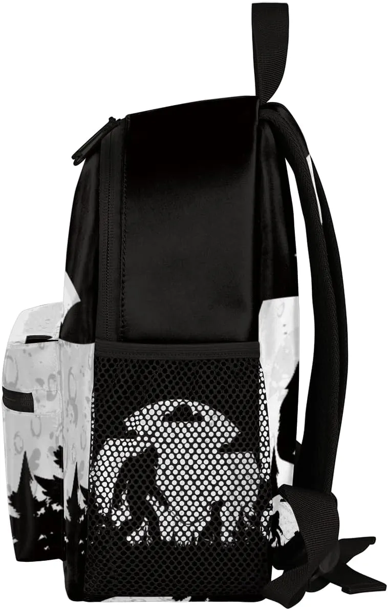 TropicalLife Sasquatch Kids Backpack for School Boys and Girls, Bigfoot Lightweight Travel Bookbag with Chest Strap for Kindergarten Preschool
