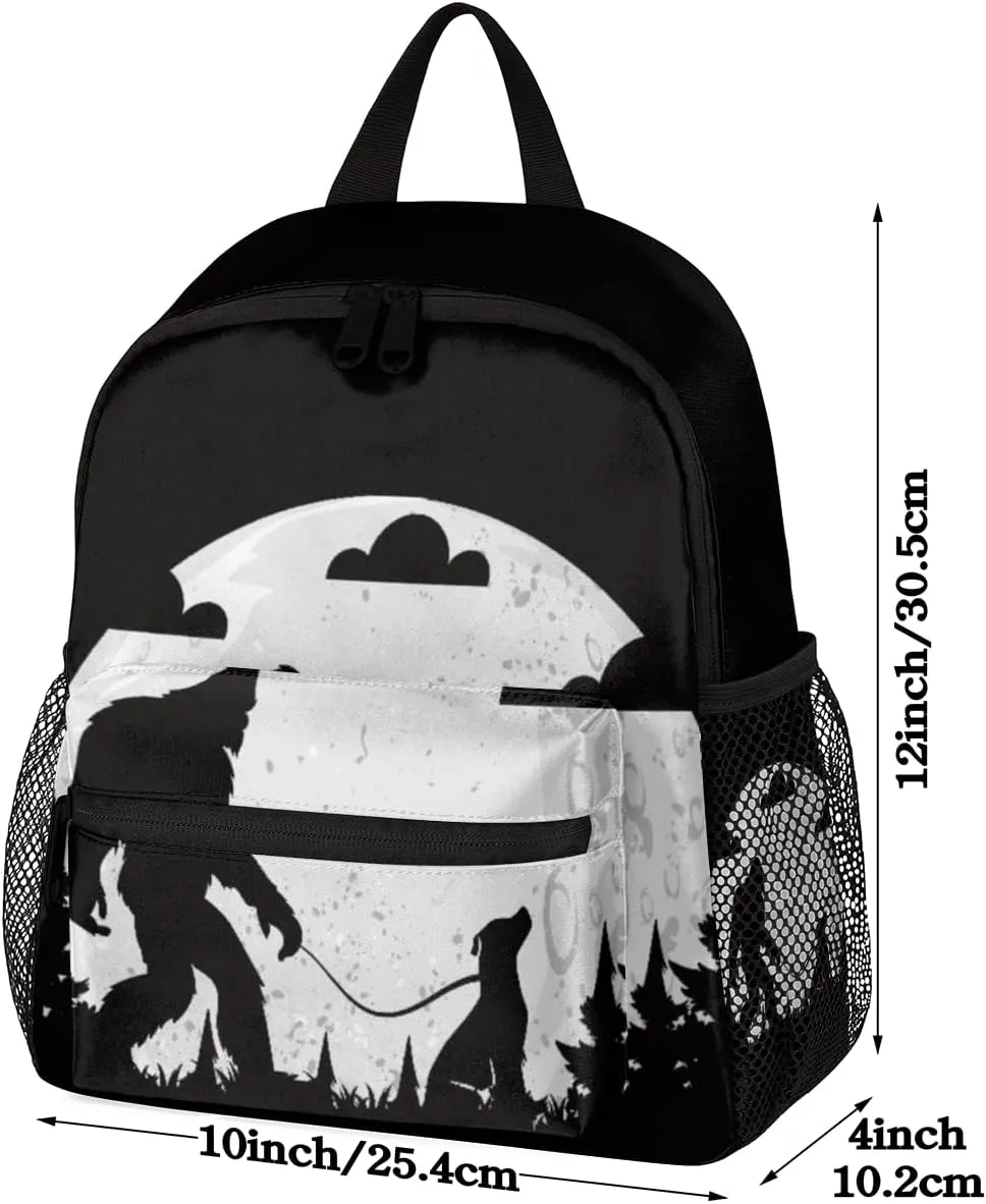 TropicalLife Sasquatch Kids Backpack for School Boys and Girls, Bigfoot Lightweight Travel Bookbag with Chest Strap for Kindergarten Preschool
