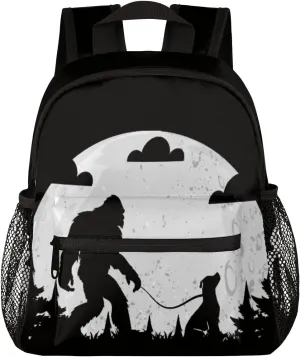 TropicalLife Sasquatch Kids Backpack for School Boys and Girls, Bigfoot Lightweight Travel Bookbag with Chest Strap for Kindergarten Preschool