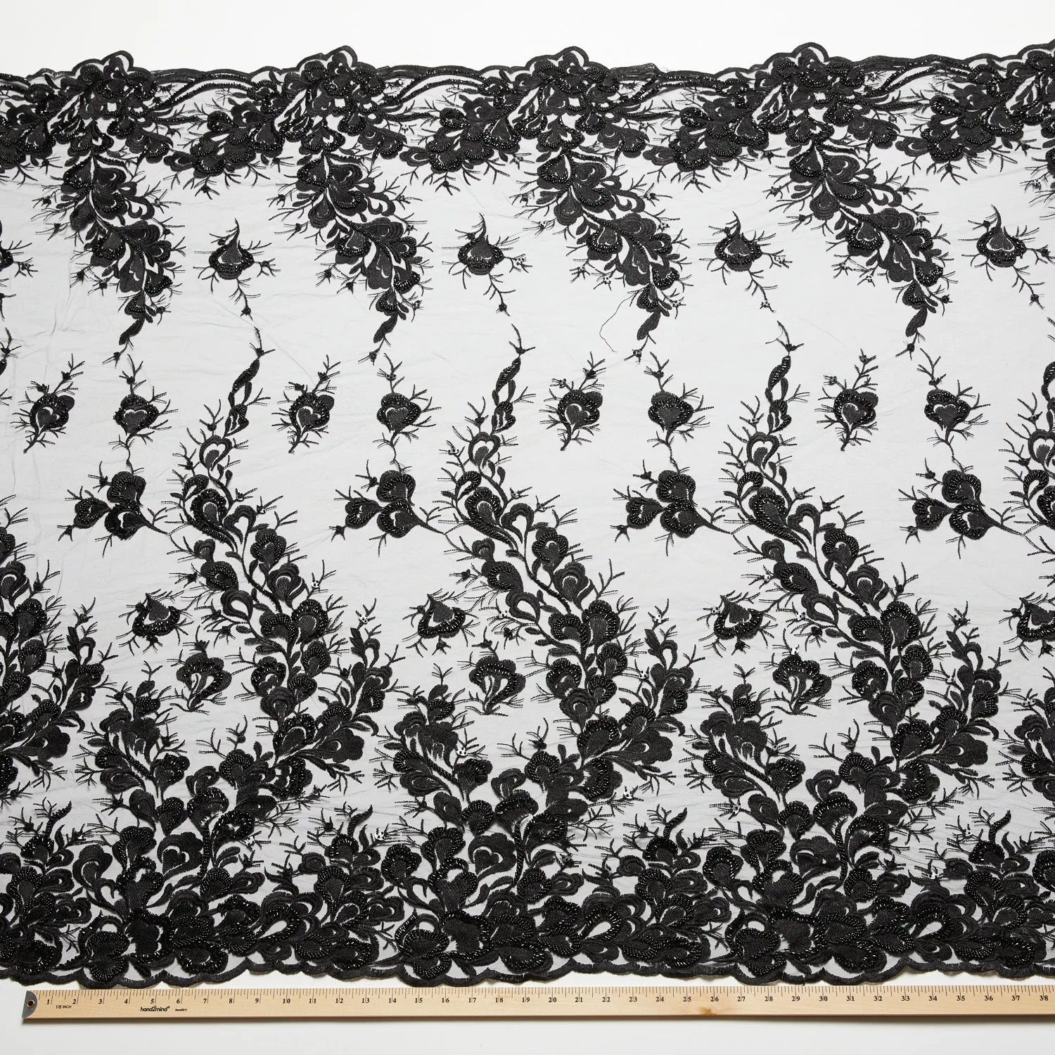 Tulle Lace Fabric Embroidered with Beads & Sequins 100% Polyester 50/52" Wide | Exquisite Fabric