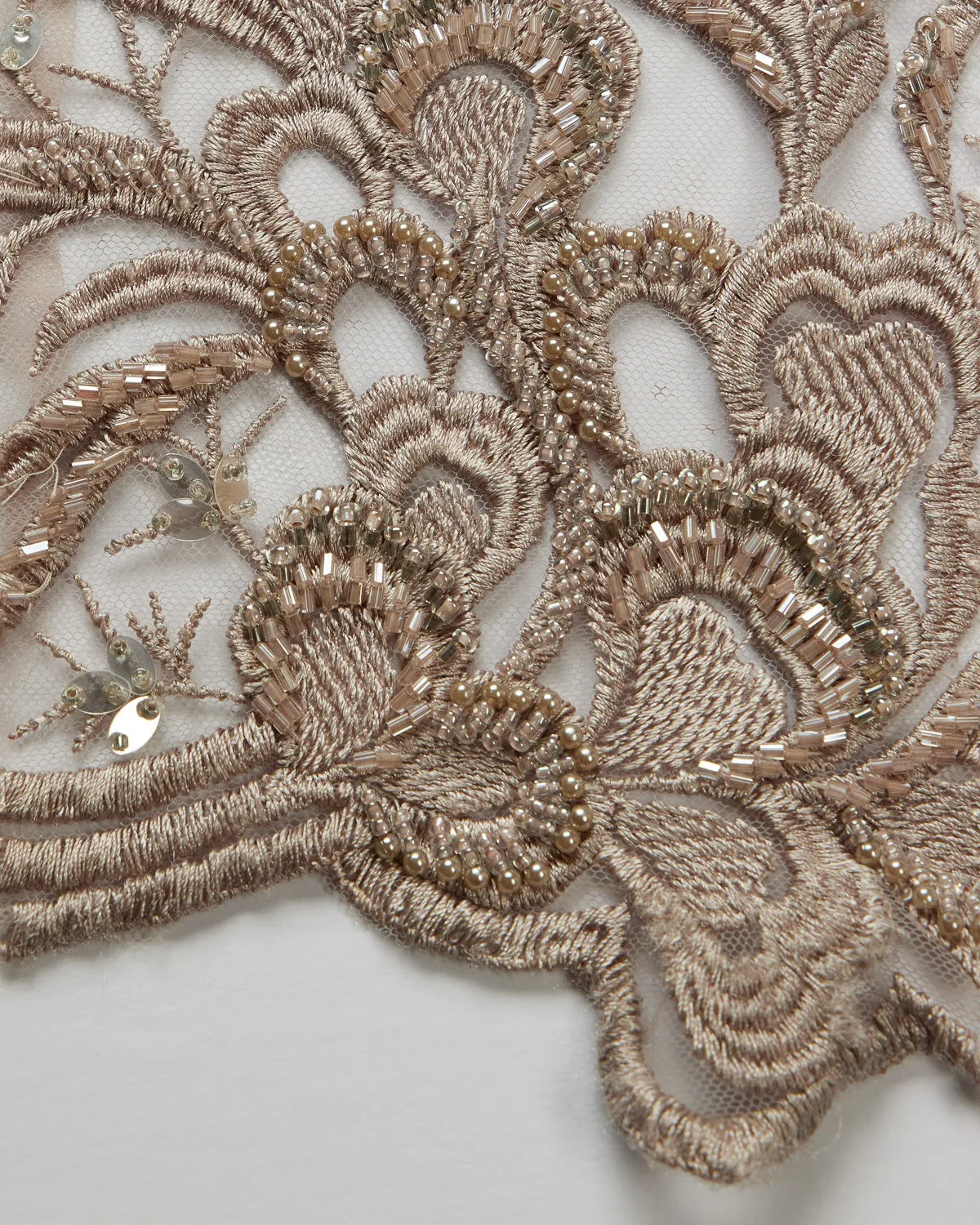 Tulle Lace Fabric Embroidered with Beads & Sequins 100% Polyester 50/52" Wide | Exquisite Fabric