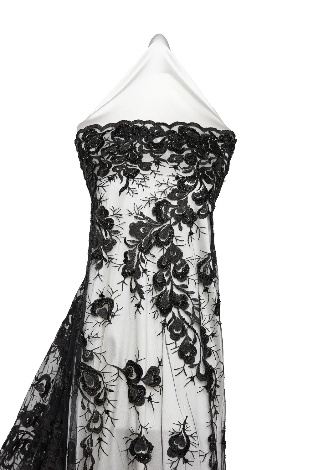 Tulle Lace Fabric Embroidered with Beads & Sequins 100% Polyester 50/52" Wide | Exquisite Fabric