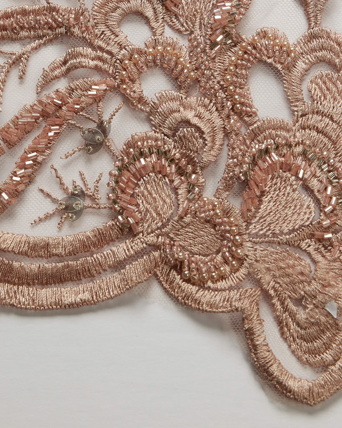 Tulle Lace Fabric Embroidered with Beads & Sequins 100% Polyester 50/52" Wide | Exquisite Fabric