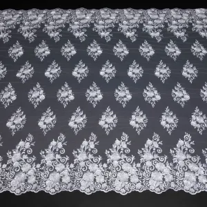 Tulle Lace Fabric Embroidered with Incredible Intricate Pattern Wide 52" | Exquisite Fabric