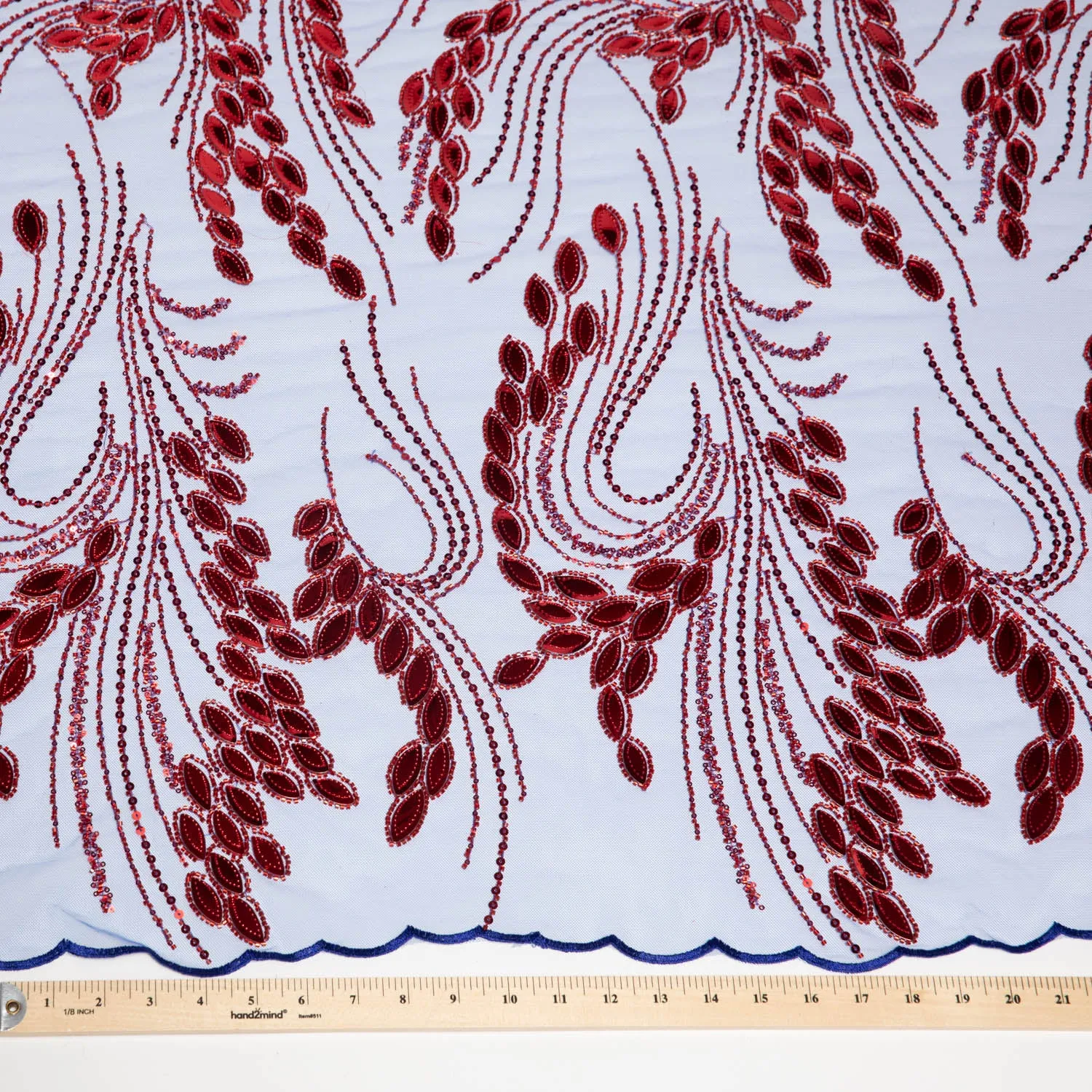 Tulle Lace Fabric Embroidered with Sophisticated Pattern 52" Wide | Exquisite Fabric