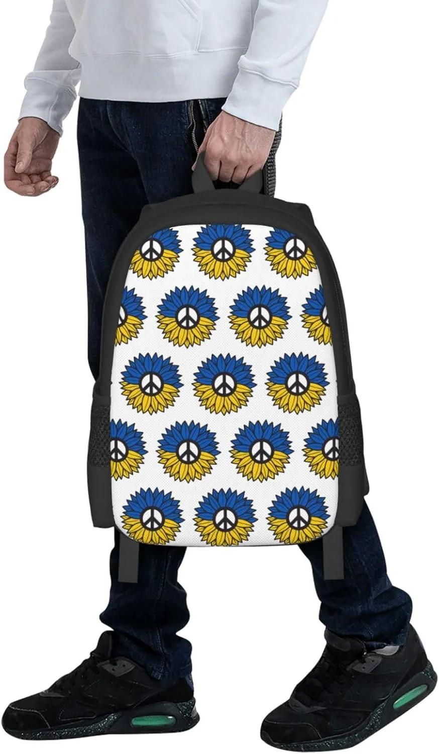 Ukraine Sunflower Flag Casual Backpacks Large Capacity Backpack Laptop Rucksack Sport Daypack Commuter Bags with Adjustable Strap for Traveling Camping