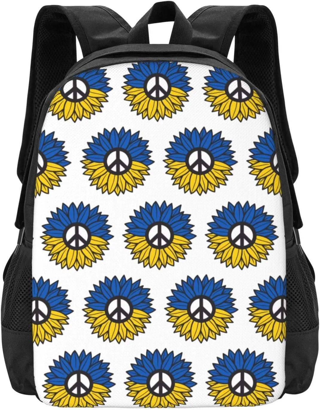 Ukraine Sunflower Flag Casual Backpacks Large Capacity Backpack Laptop Rucksack Sport Daypack Commuter Bags with Adjustable Strap for Traveling Camping