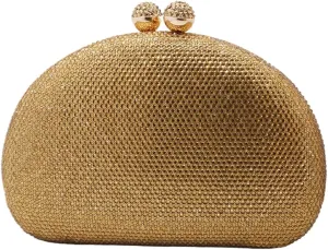 UMREN Women Sparkly Rhinestone Evening Bag Crystal Clutch Purses Glitter Shell Shaped Handbag Wedding Prom Shoulder Bag