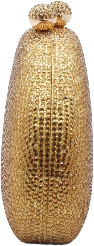 UMREN Women Sparkly Rhinestone Evening Bag Crystal Clutch Purses Glitter Shell Shaped Handbag Wedding Prom Shoulder Bag