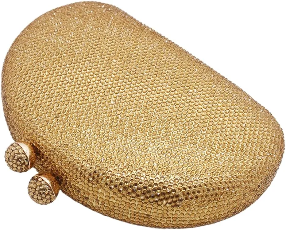 UMREN Women Sparkly Rhinestone Evening Bag Crystal Clutch Purses Glitter Shell Shaped Handbag Wedding Prom Shoulder Bag