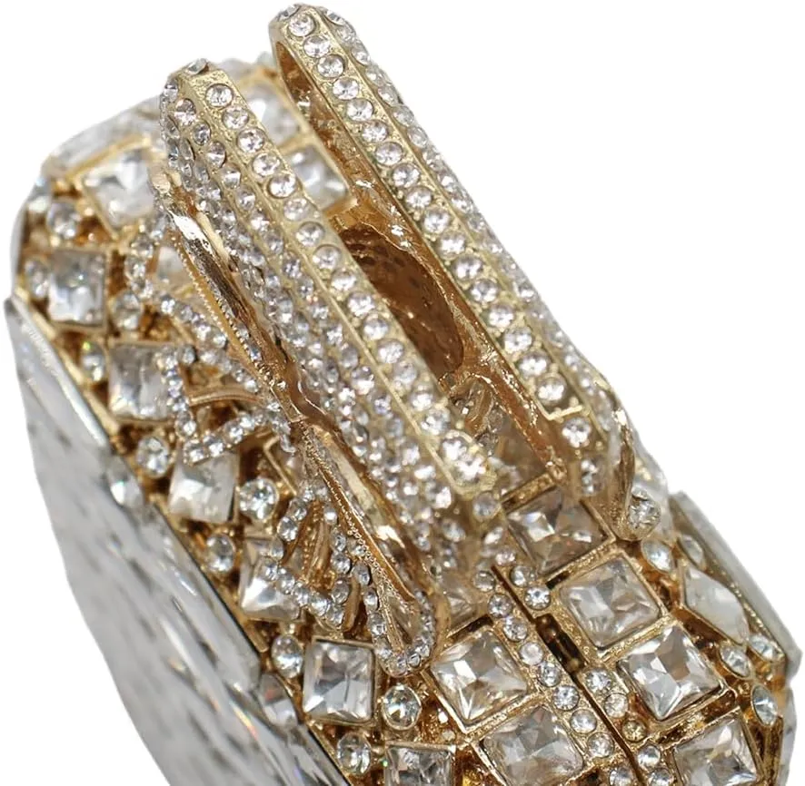 UMREN Women's Perfume Shaped Rhinestone Clutch Purses Sparkly Diamond Box Evening Bag Glitter Party Wedding Handbag