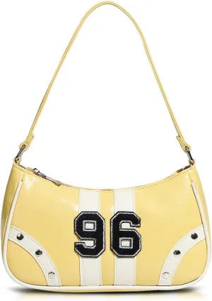 Underarm Bag for Women, Sports Style HandBag, Retro Shoulder Bag, Tote Bag Suitable for Important Occasions, Work, Travel (Yellow)