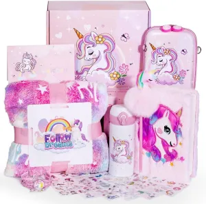 Unicorn Gift, Unicorn Blanket/PlushDiary/FluffyPen/UnicornTumbler,Unicorn Toys, Girls Toys 6,7,8,9,10 Years Old, Gift Ideas, Birthdays Or Holidays