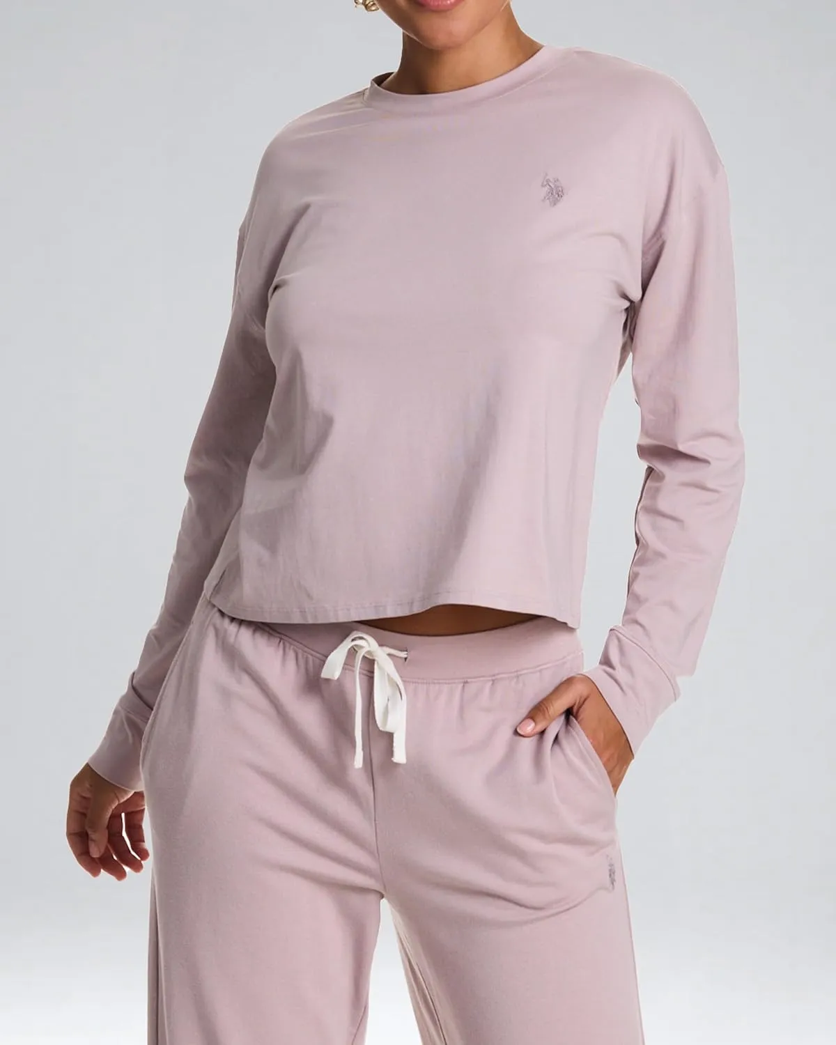 U.S. Polo Assn. Lounge Sets for Women, Tracksuit Sets for Women 2 Piece with Top and Wide Leg Sweatpants