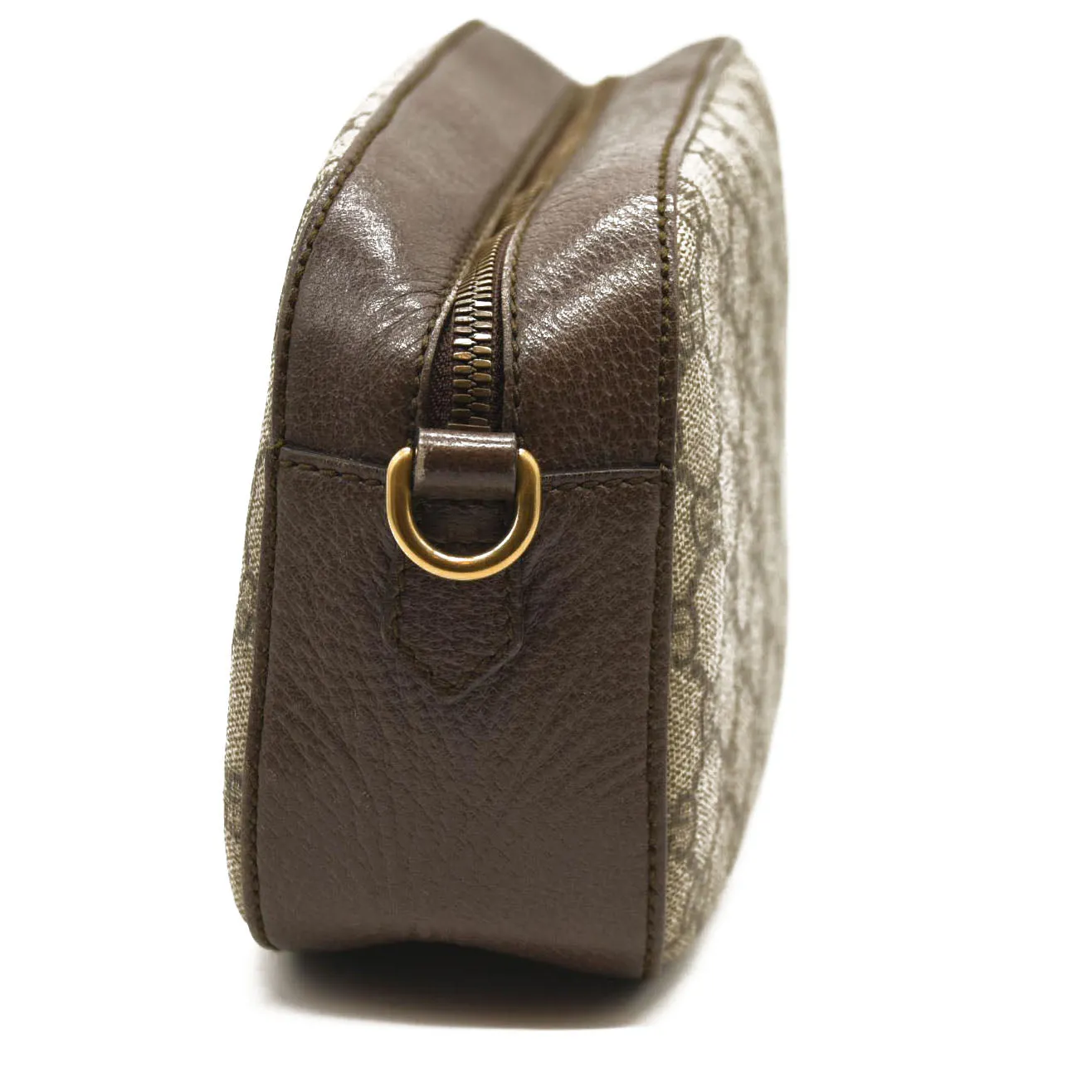 USED GUCCI GG Supreme Monogram Web Neo Vintage Shoulder Bag Beige New Acero Crop