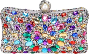 uxcell Evening Bags for Women, Sparkly Crystal Rhinestone Clutch Purse with Chain Strap Shoulder Bag