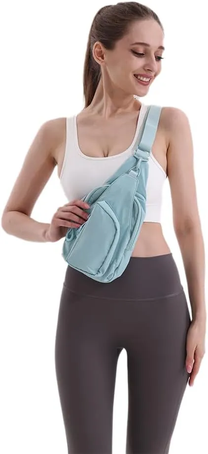VAKAER Sling Bag for Women, Small Crossbody Bags with Adjustable Strap,Lightweight Casual Daypack Backpacks for Travel Hiking (Light Blue)
