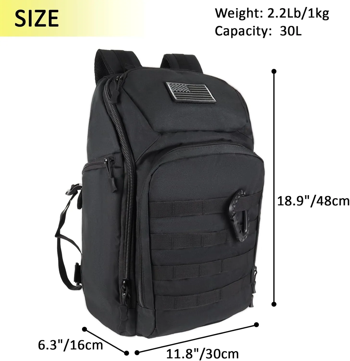 Valinov Tactical Backpack For Men 30L Military Molle Backpacks Army Assault Pack Daypack Hiking Rucksack Bug Out Bag (Tan)
