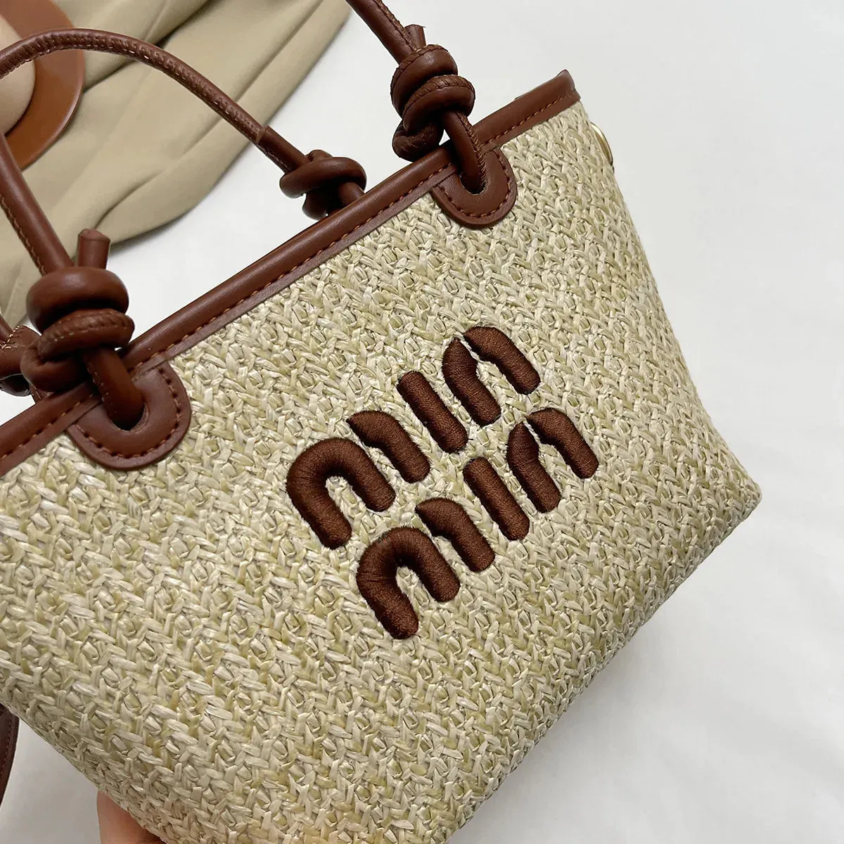 Veloria™ Embroidered Straw Tote