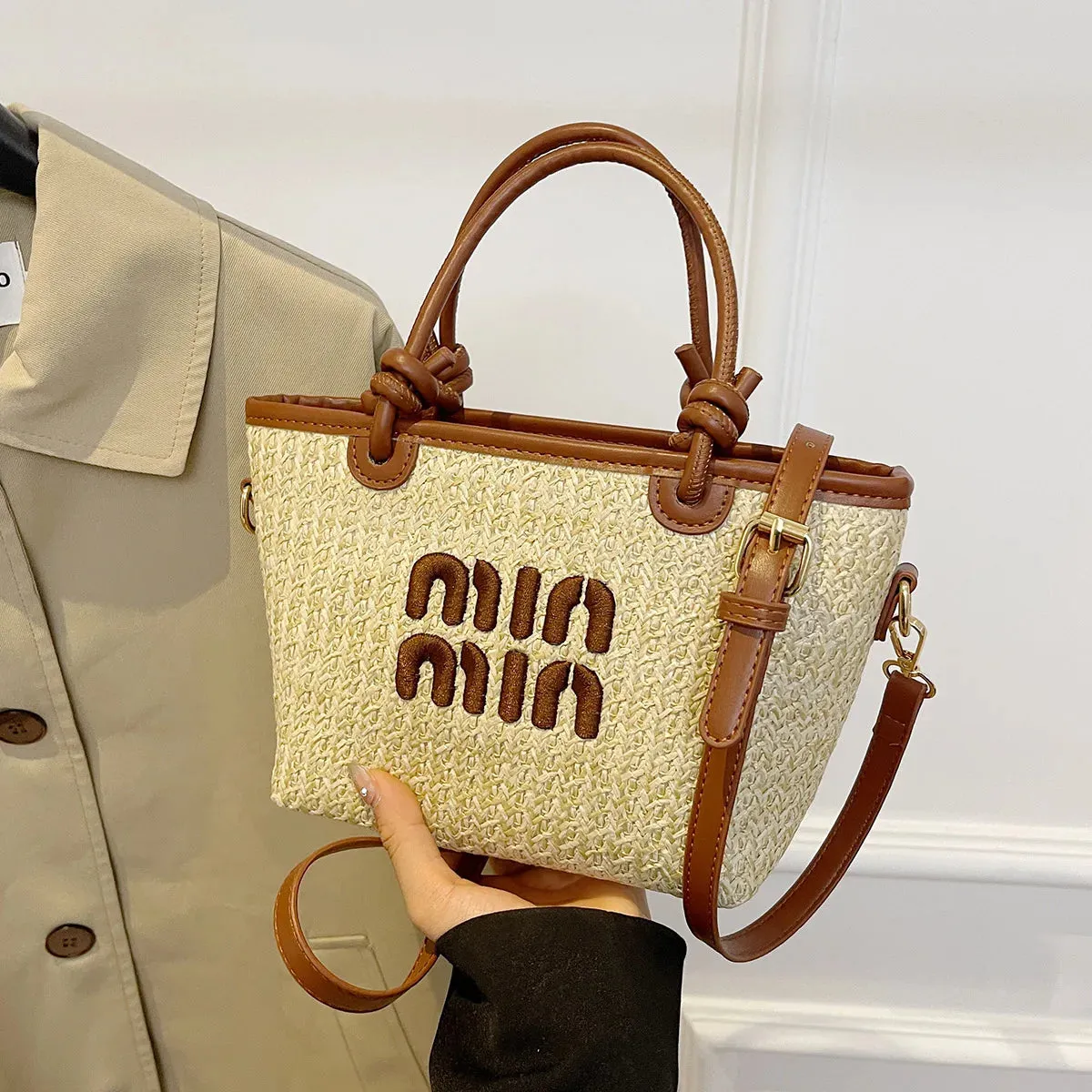 Veloria™ Embroidered Straw Tote