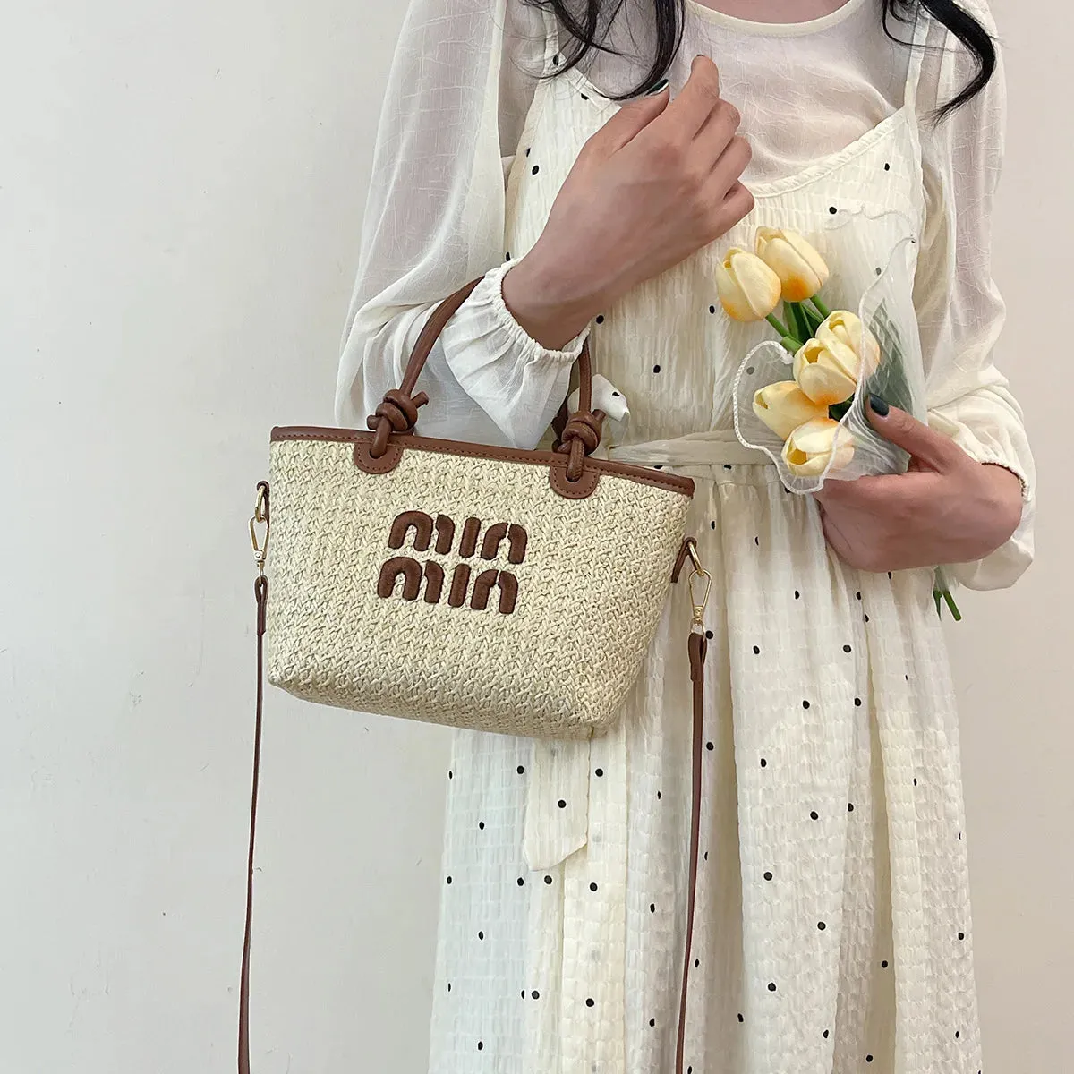 Veloria™ Embroidered Straw Tote